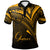 Guam Polo Shirt Gold Color Cross Style Unisex Black - Polynesian Pride