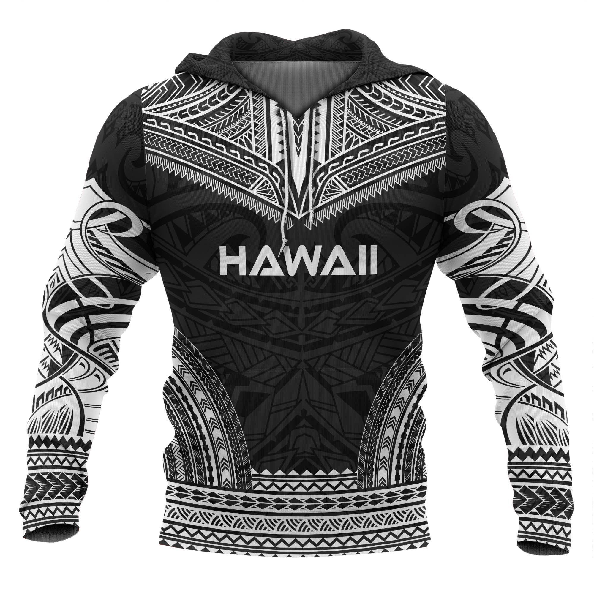 Hawaii Polynesian Chief Hoodie Black Version Unisex Black - Polynesian Pride