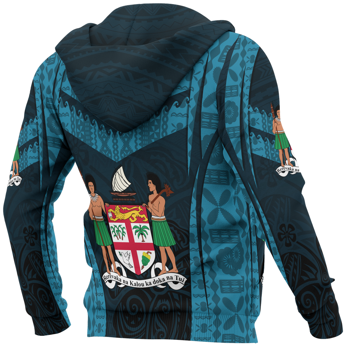 Fiji Hoodie Fijian Waves - Polynesian Pride