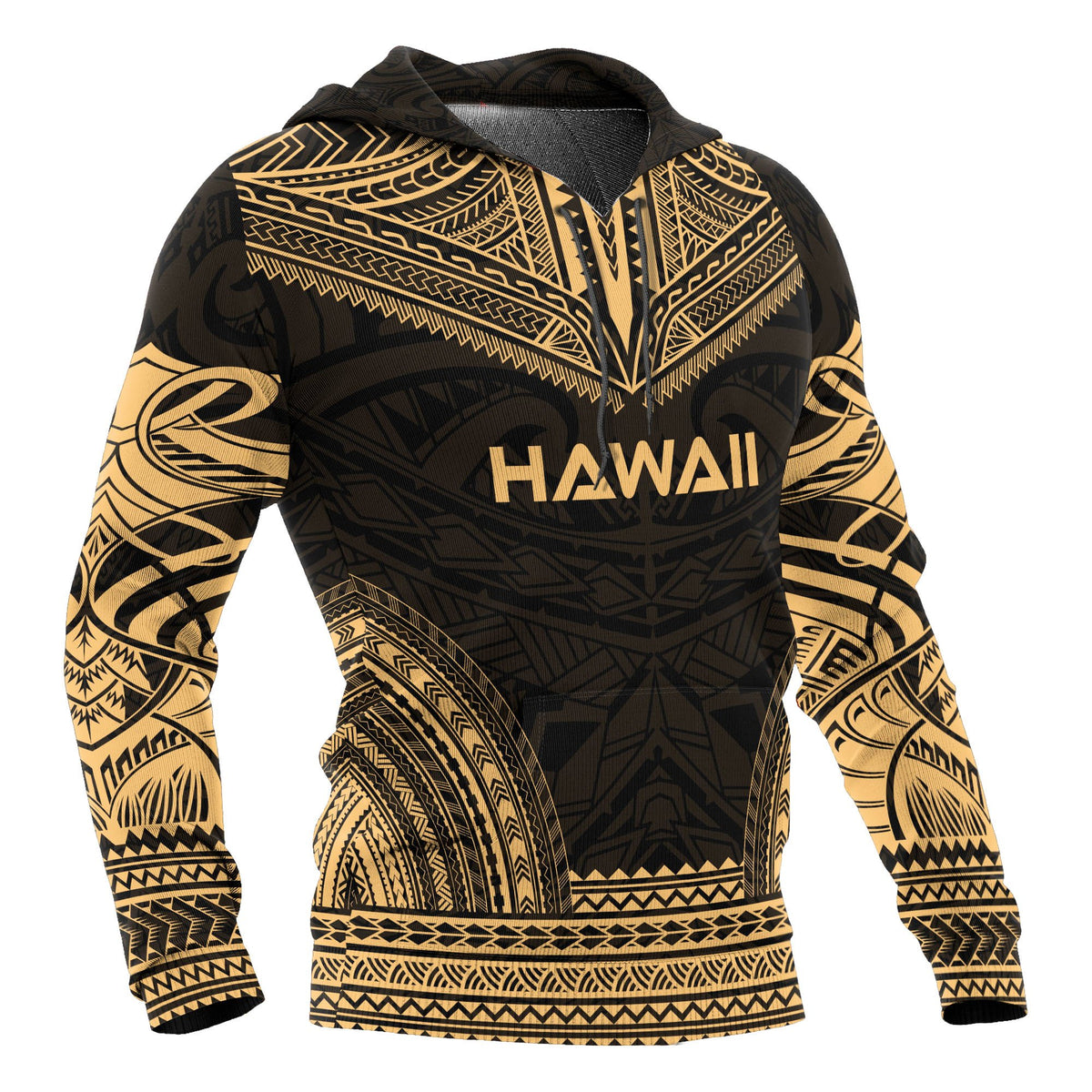 Hawaii Polynesian Chief Hoodie Gold Version - Polynesian Pride