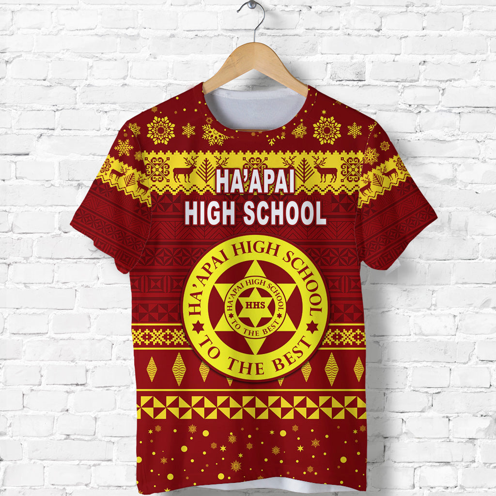 Custom Haapai High School Christmas T Shirt Simple Style LT8 - Polynesian Pride