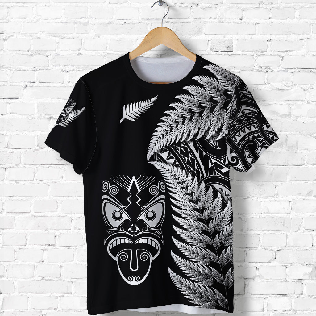 New Zealand Haka Rugby Maori T Shirt Silver Fern Vibes Black LT8 - Polynesian Pride