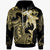 Hawaii Polynesian Hoodie Hammerhead Shark Tribal Pattern Unisex Gold - Polynesian Pride