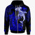 Hawaii Zip up Hoodie Hammerhead Shark Tribal Pattern Blue Unisex Blue - Polynesian Pride