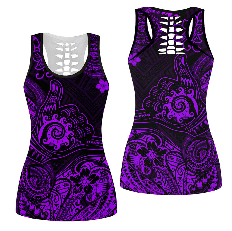 Hawaii Shaka Polynesian Hollow Tank Top Unique Style - Purple LT8 Female Purple - Polynesian Pride
