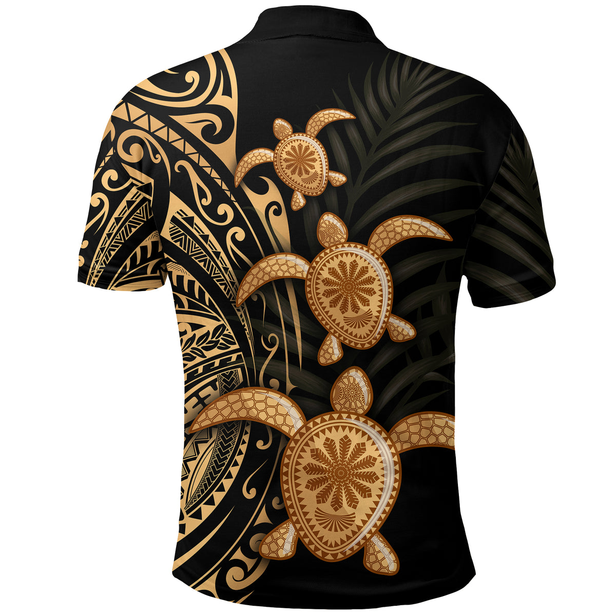 Polynesian Turtle Polo Shirt Honu Family Gold LT4 - Polynesian Pride