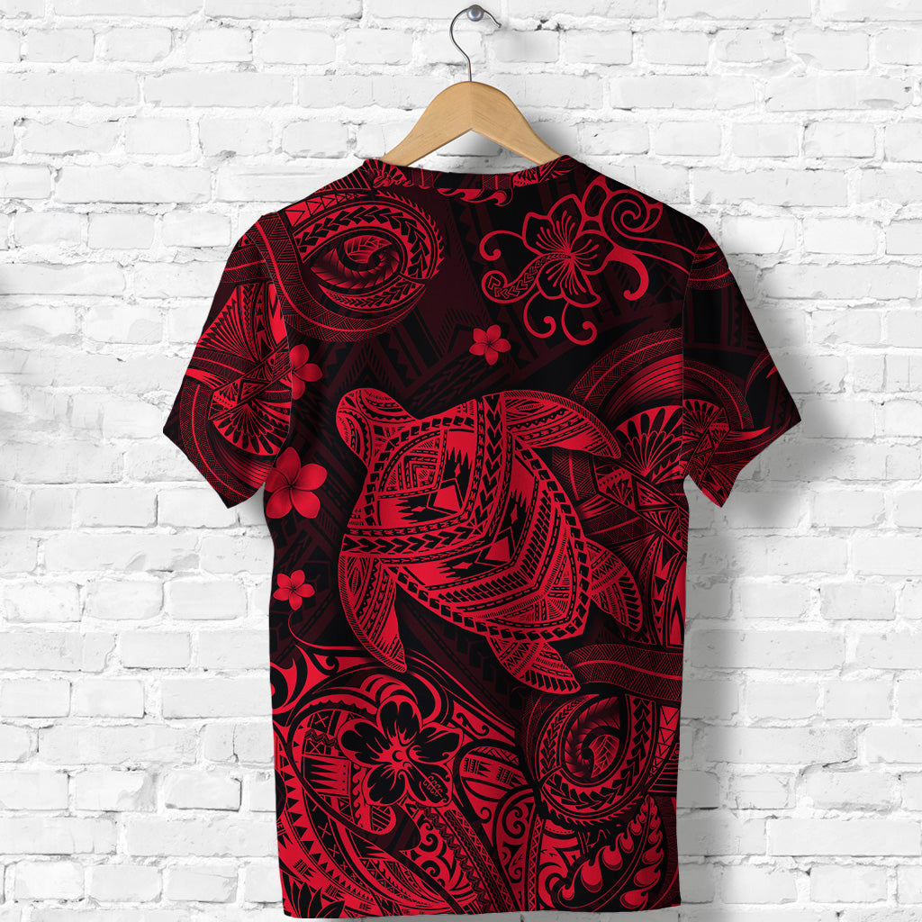 Hawaii Turtle Polynesian T Shirt Plumeria Flower Unique Style Red LT8 - Polynesian Pride