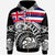 Hawaii Custom Zip Hoodie Ethnic Style With Round Black White Pattern Unisex Black - Polynesian Pride