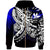 Hawaii Zip Hoodie Tribal Jungle Pattern Blue Color Unisex Blue - Polynesian Pride