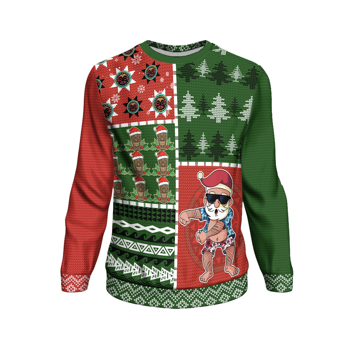 Hawaii Ugly Christmas Sweater - Polynesian Unisex Green - Polynesian Pride