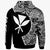 Hawaii Zip Hoodie Hook Tattoo Black Color - Polynesian Pride