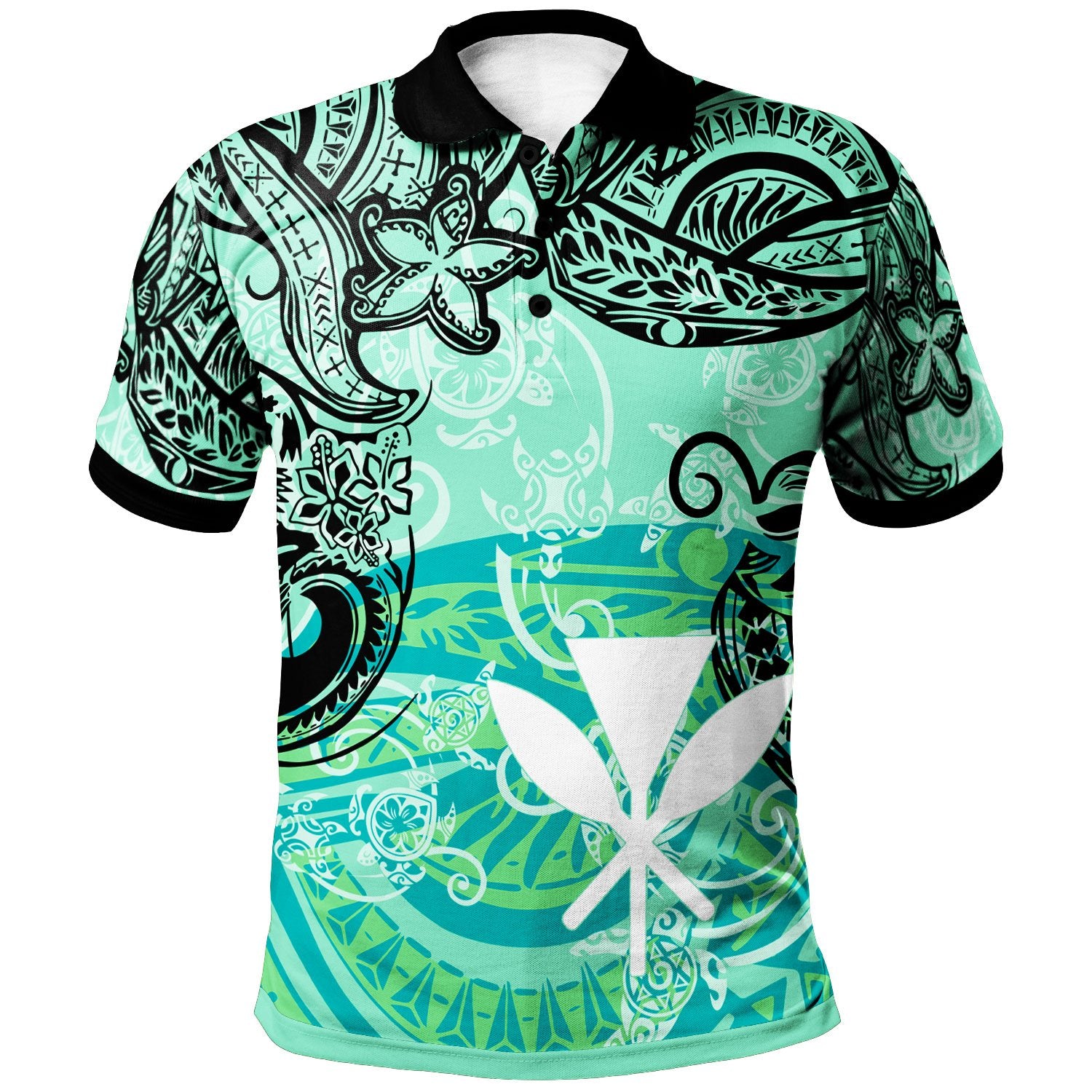 Hawaii Polo Shirt Vintage Floral Pattern Green Color Unisex Green - Polynesian Pride