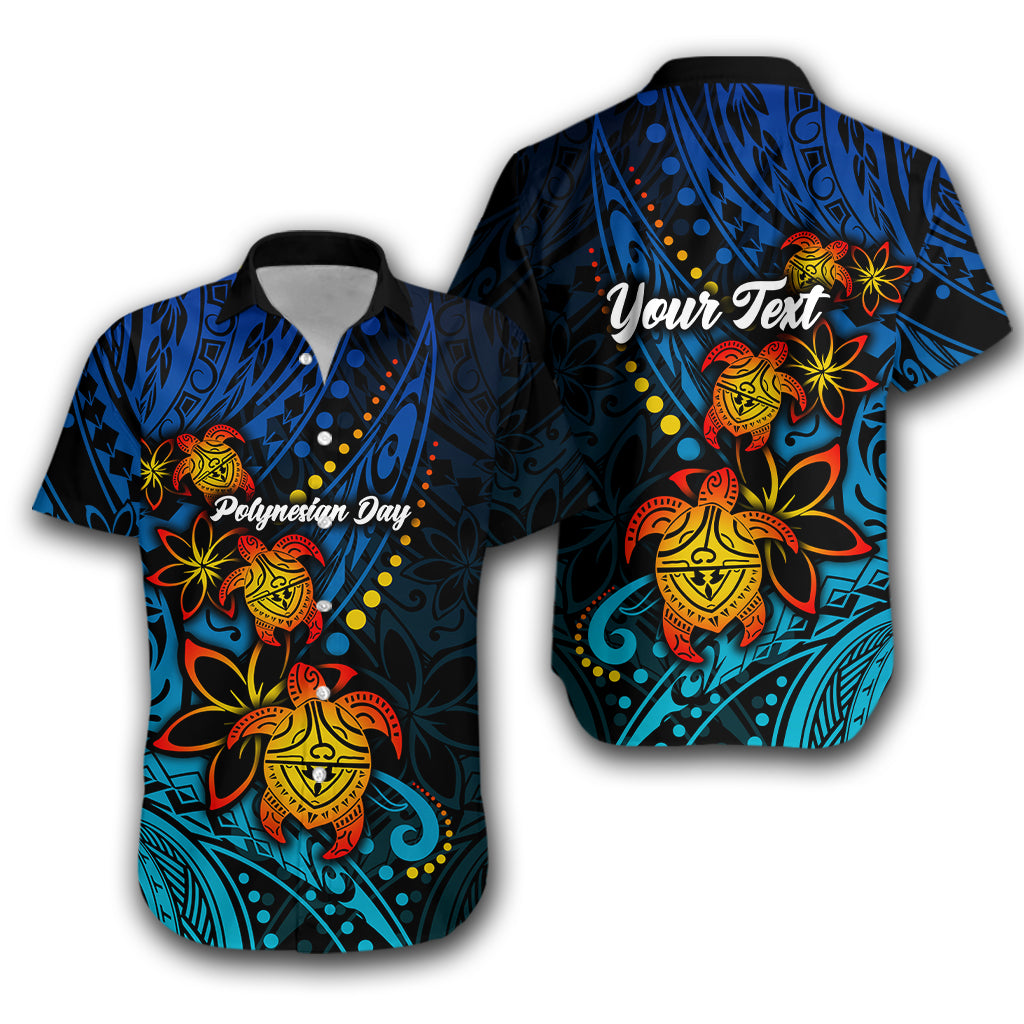 (Custom Personalised) Polynesian Day Hawaiian Shirt Turtle Style - LT16 Unisex Blue - Polynesian Pride