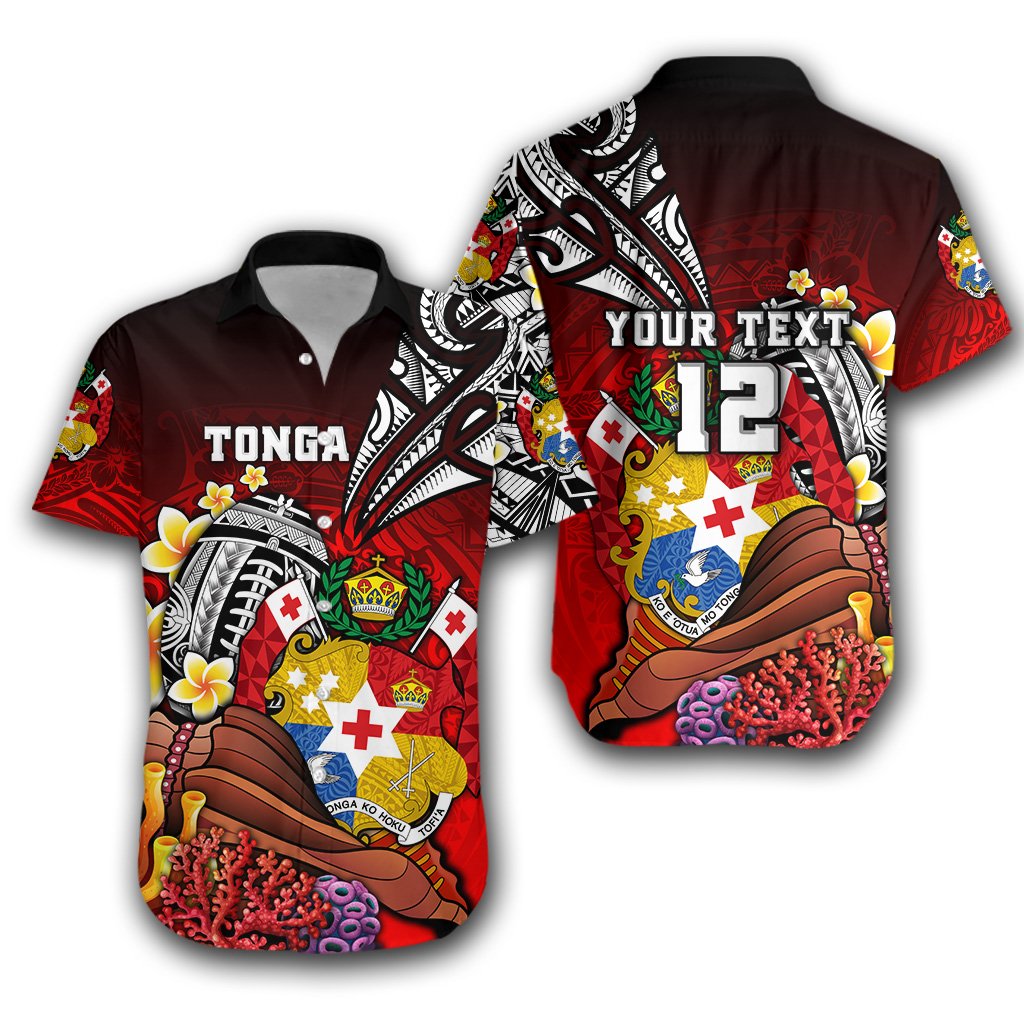 (Custom Personalised) Tonga Rugby Hawaiian Shirt Polynesian Ocean World Style Unisex Black - Polynesian Pride