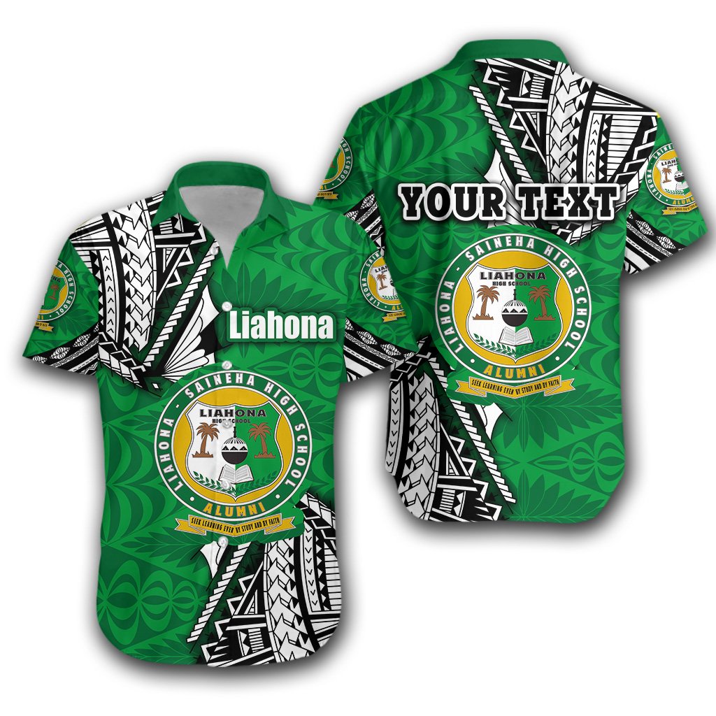 (Custom Personalised) Liahona Tonga Hawaiian Shirt Polynesian Style Unisex Green - Polynesian Pride