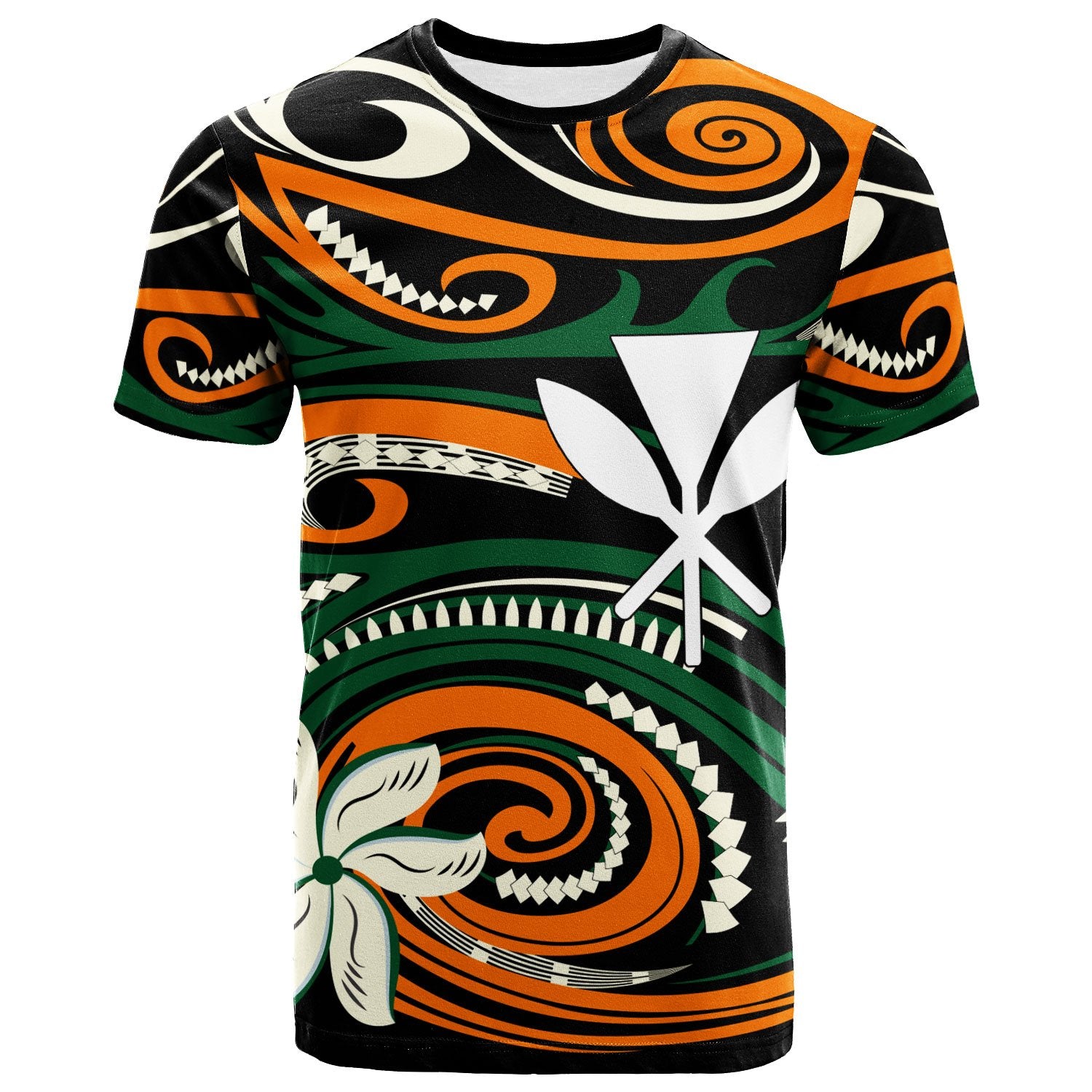 Hawaii T Shirt Vortex Style Unisex Orange - Polynesian Pride