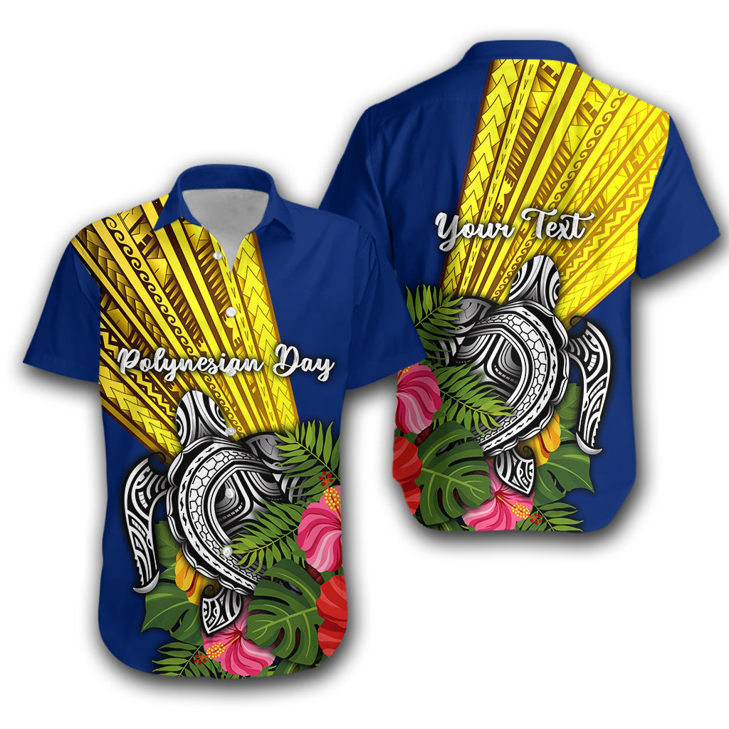 (Custom Personalised) Polynesian Day Hawaiian Shirt Sun Style - LT16 Unisex Blue - Polynesian Pride