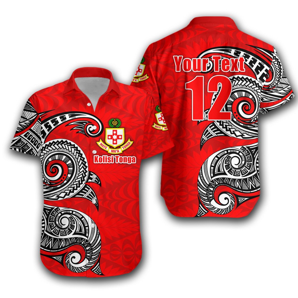 (Custom Personalised) Kolisi Tonga Hawaiian Shirt Mate Ma'a Tonga Polynesian Waves Style Unisex Red - Polynesian Pride