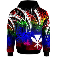 Hawaii Hoodie Tropical Leaf Rainbow Color Unisex Rainbow - Polynesian Pride