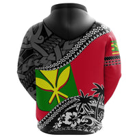 Hawaii Hoodie, Tropical Kanaka Maoli Flag Polynesian ll Over Print Hoodie K7 - Polynesian Pride