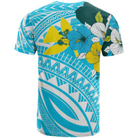 Hawaii T Shirt Polynesian Pattern Aquamarine Stone Blue Color - Polynesian Pride