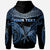 Hawaii Custom Zip up Hoodie Unique Serrated Texture Blue - Polynesian Pride