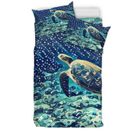 Hawaiian Duvet Cover Set - Hawaii Sea Turtle 05 - Polynesian Pride