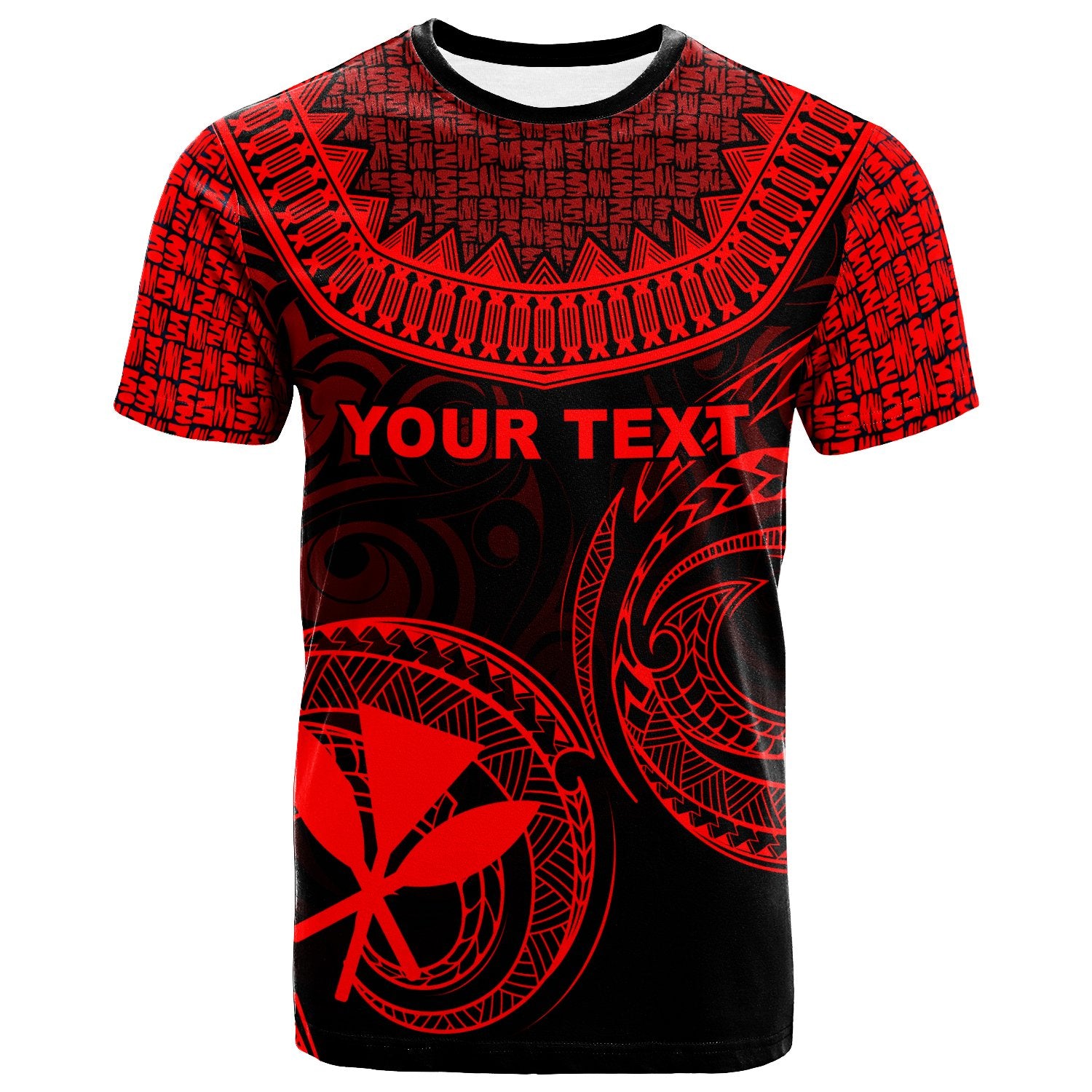 Hawaii Custom T Shirt Unique Serrated Texture Red Unisex Red - Polynesian Pride