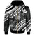 Hawaii Zip Hoodie Palm Leaf Texture Black Unisex Black - Polynesian Pride