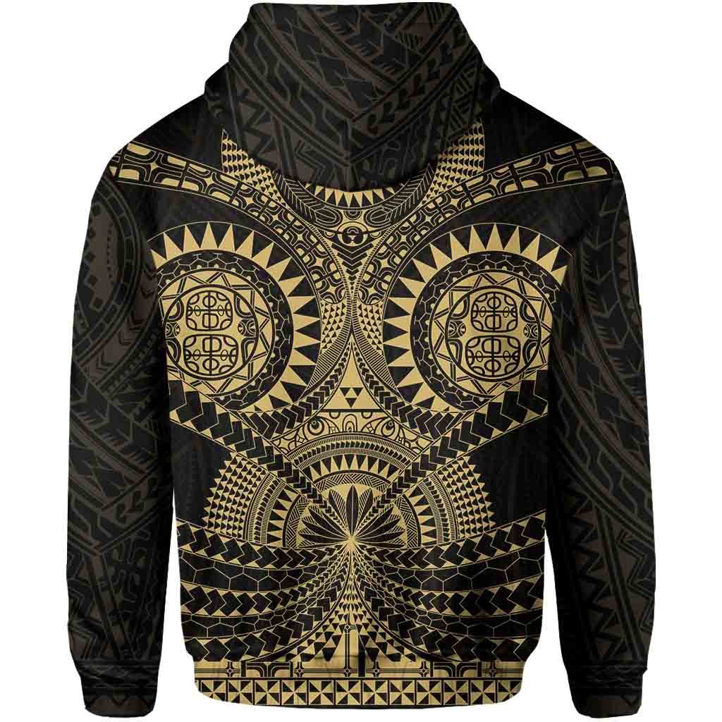 Polynesian Tattoo All Over Print Hoodie Gold - Polynesian Pride