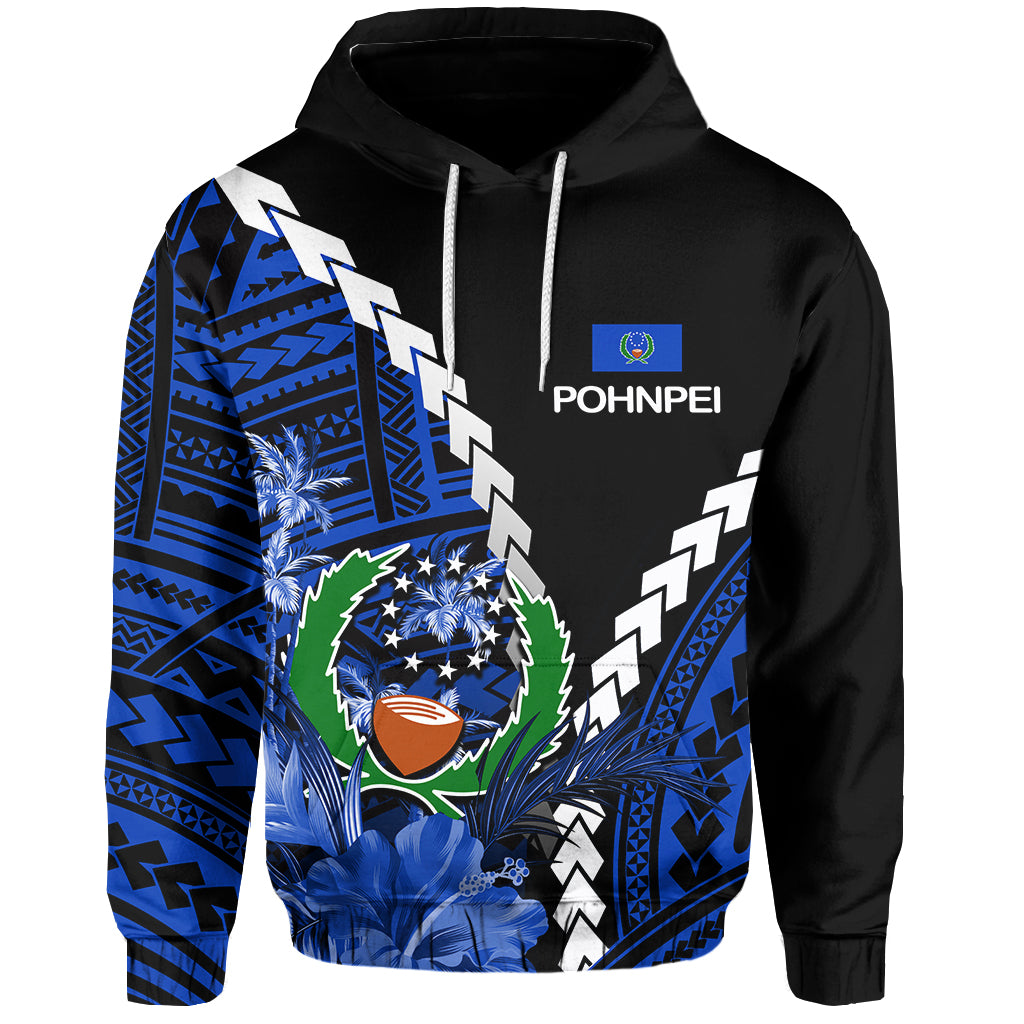 Pohnpei Hoodie Polynesian Style LT6 Blue - Polynesian Pride