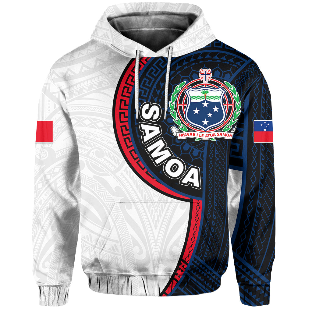 Samoa Independence Day Tribal Tattoo Hoodie No.3 LT6 White - Polynesian Pride