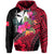 Wallis and Futuna Hoodie Hibiscus Red No.1 Color LT6 Red - Polynesian Pride