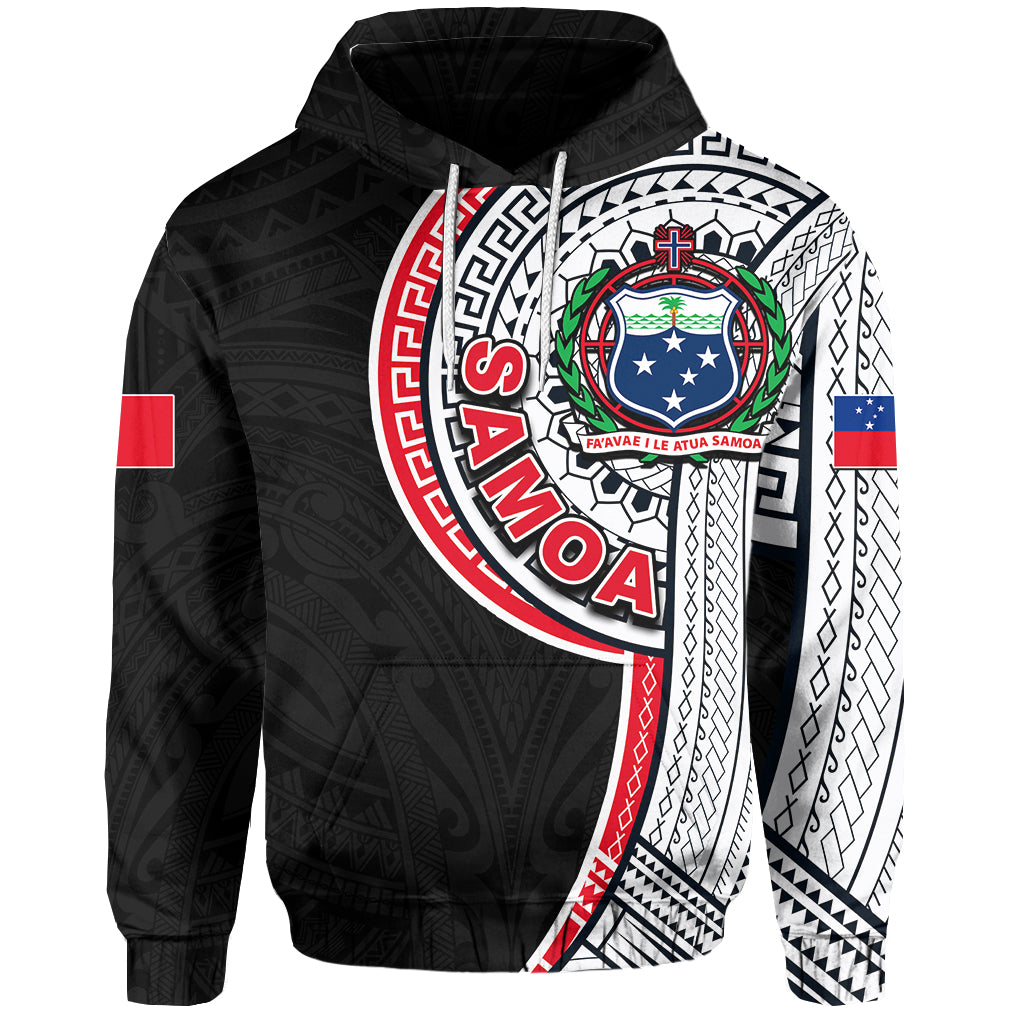 Samoa Independence Day Tribal Tattoo Hoodie No.4 LT6 Black - Polynesian Pride