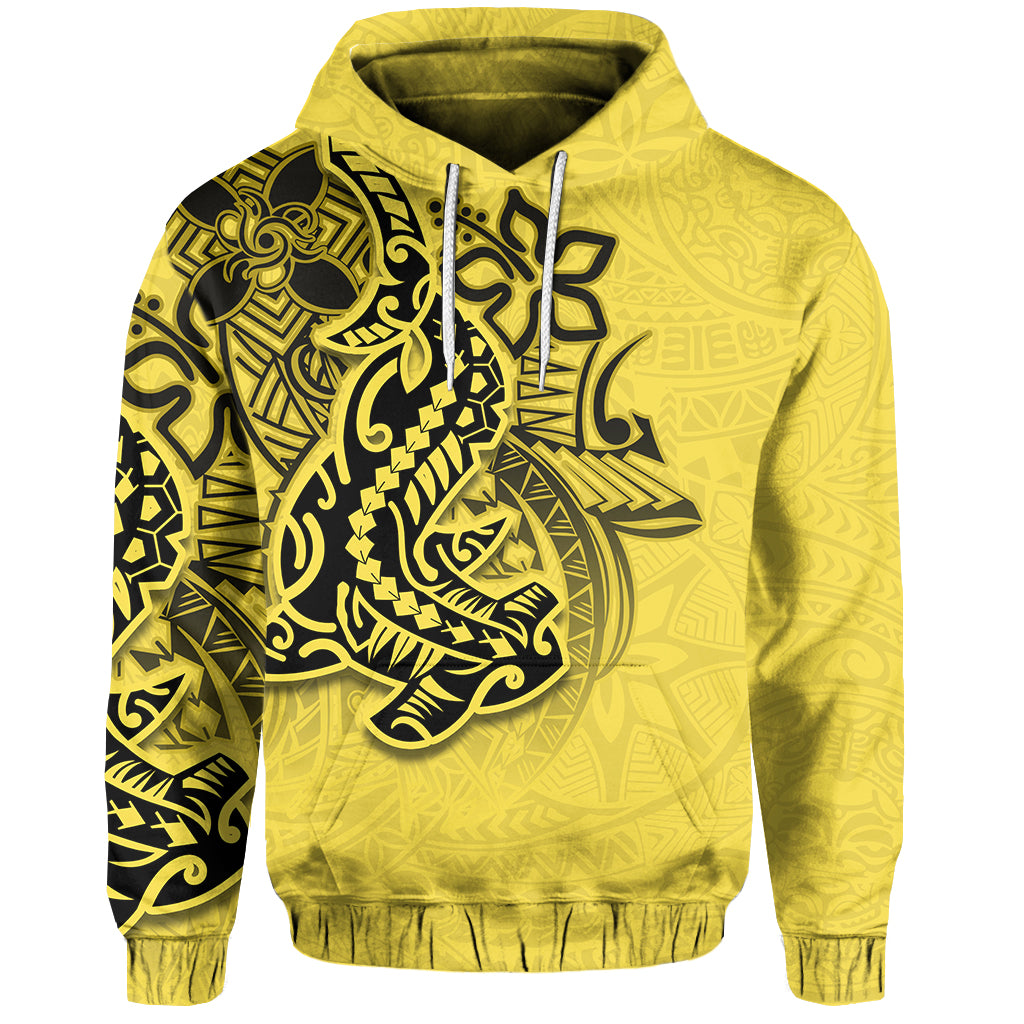 Custom Hammerhead shark Hoodie Polynesian Yellow Style LT6 Unisex Yellow - Polynesian Pride