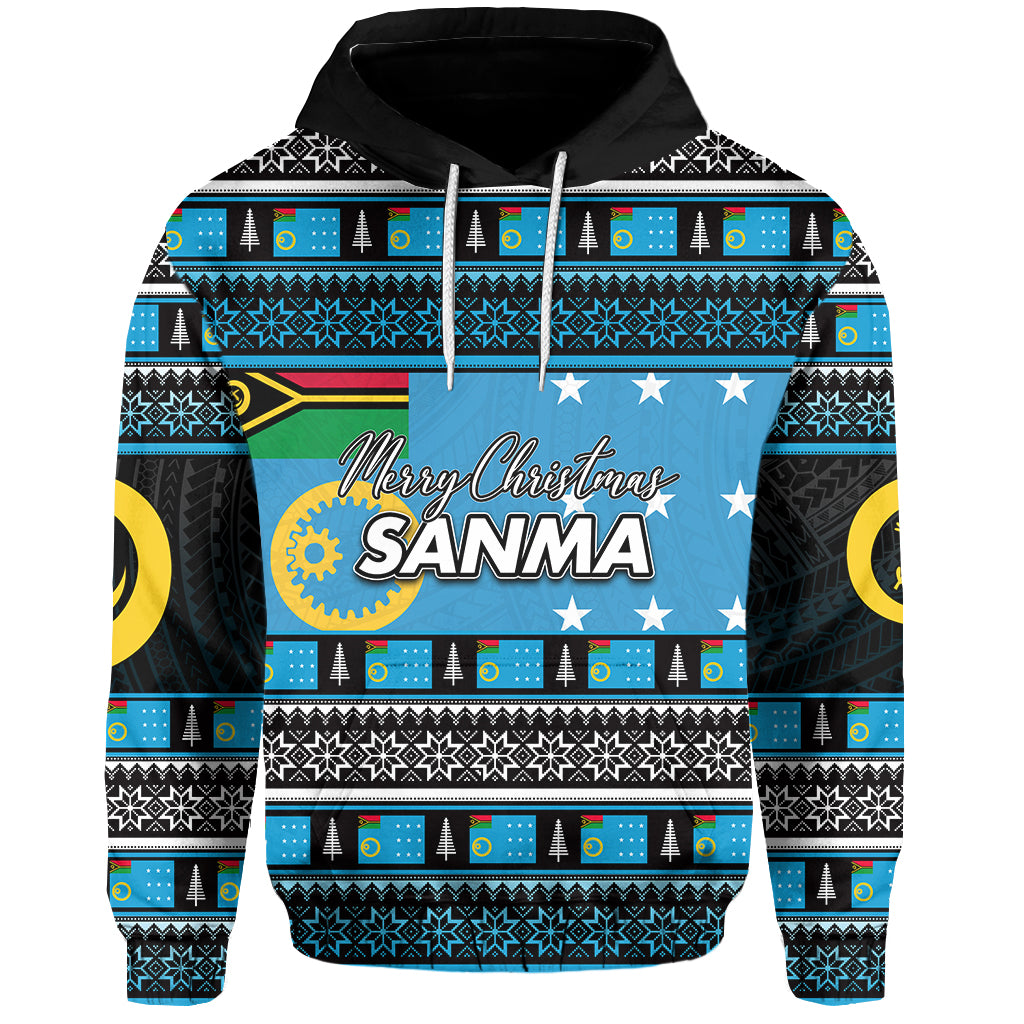 Sanma Province Hoodie of Vanuatu Christmas LT6 Unisex Blue - Polynesian Pride