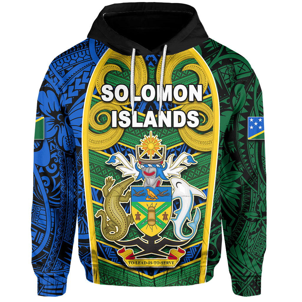 Custom Solomon Islands Independence 43rd Hoodie LT6 Unisex Blue - Polynesian Pride