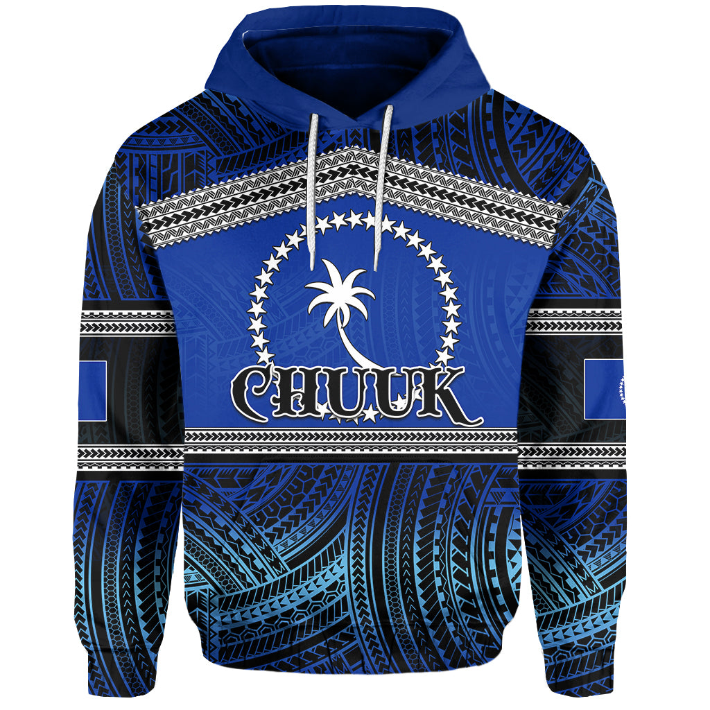 Custom Chuuk Hoodie Polynesian Patterns LT6 Unisex Blue - Polynesian Pride