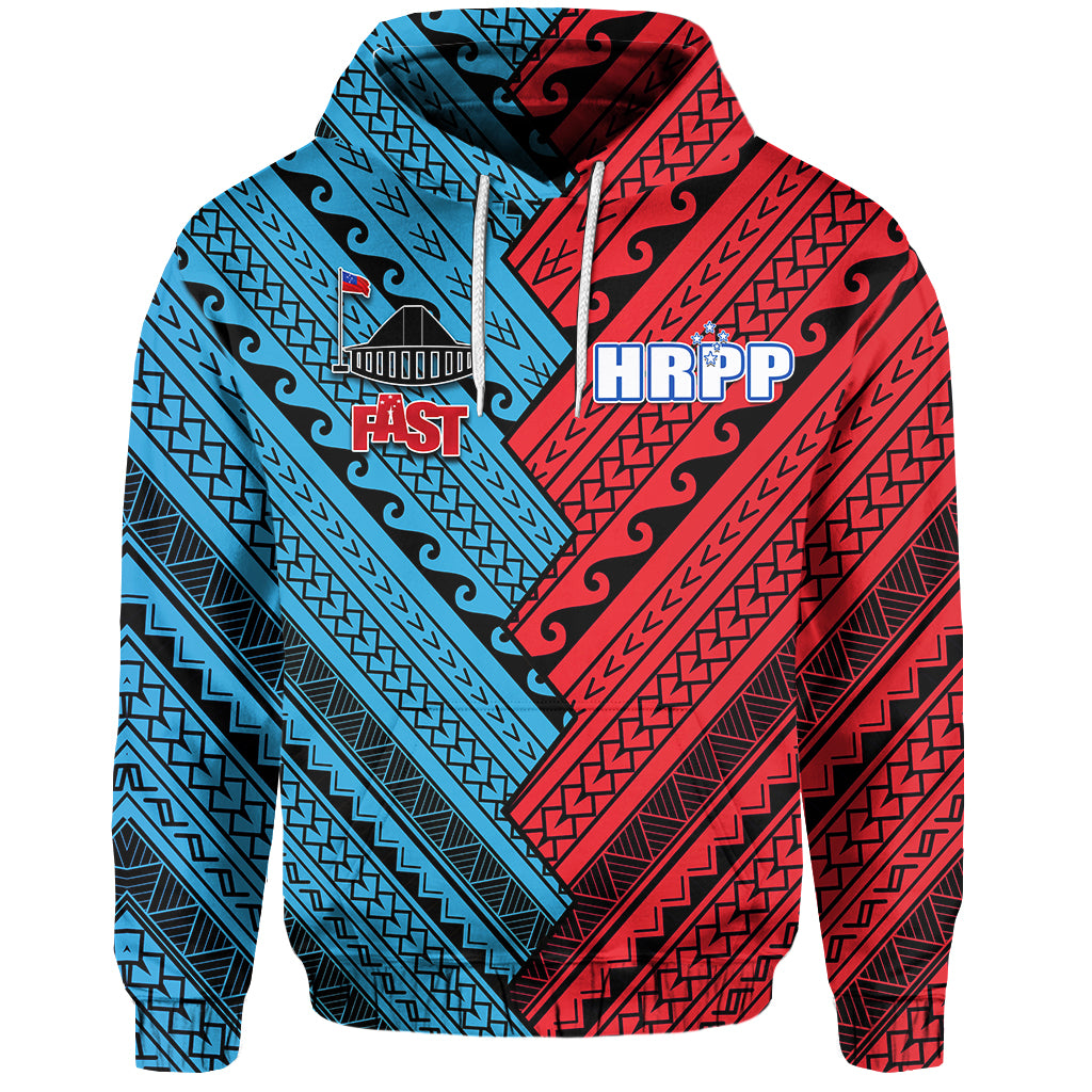 HRPP and Fast Samoa Hoodie Half Style LT6 Unisex Blue - Polynesian Pride