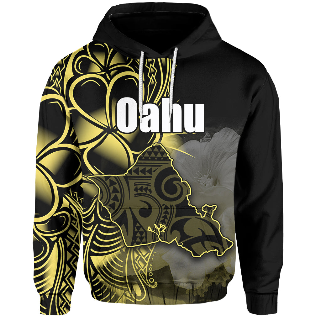 Custom Hawaiian Islands Hoodie Oahu LT6 Unisex Yellow - Polynesian Pride