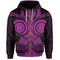Polynesian Tattoo All Over Print Hoodie Purple Unisex Black - Polynesian Pride
