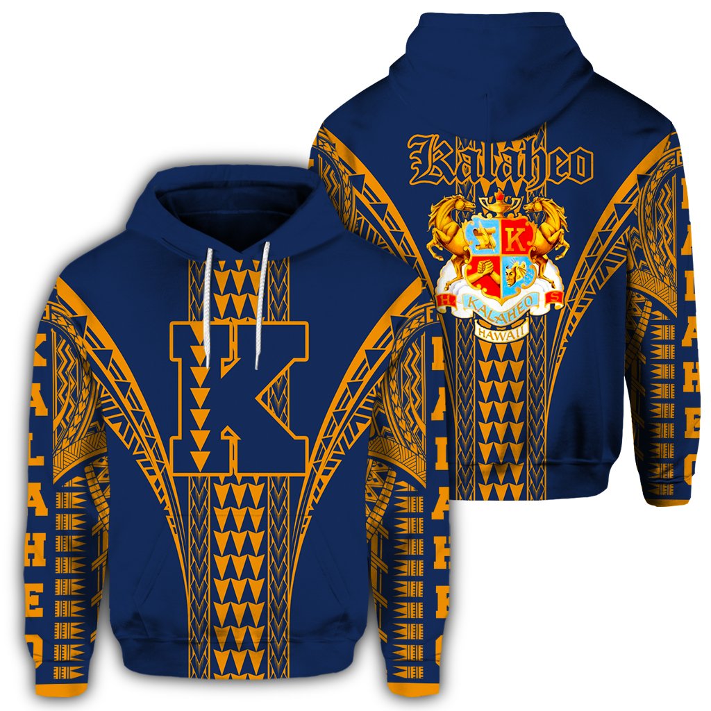 Hawaii Hoodie Kalaheo High Pullover Hoodie Unisex Blue - Polynesian Pride