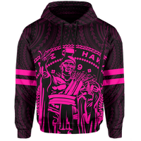 Polynesian King Kanaka Map Seal of Hawaii Hoodie Pink - Polynesian Pride
