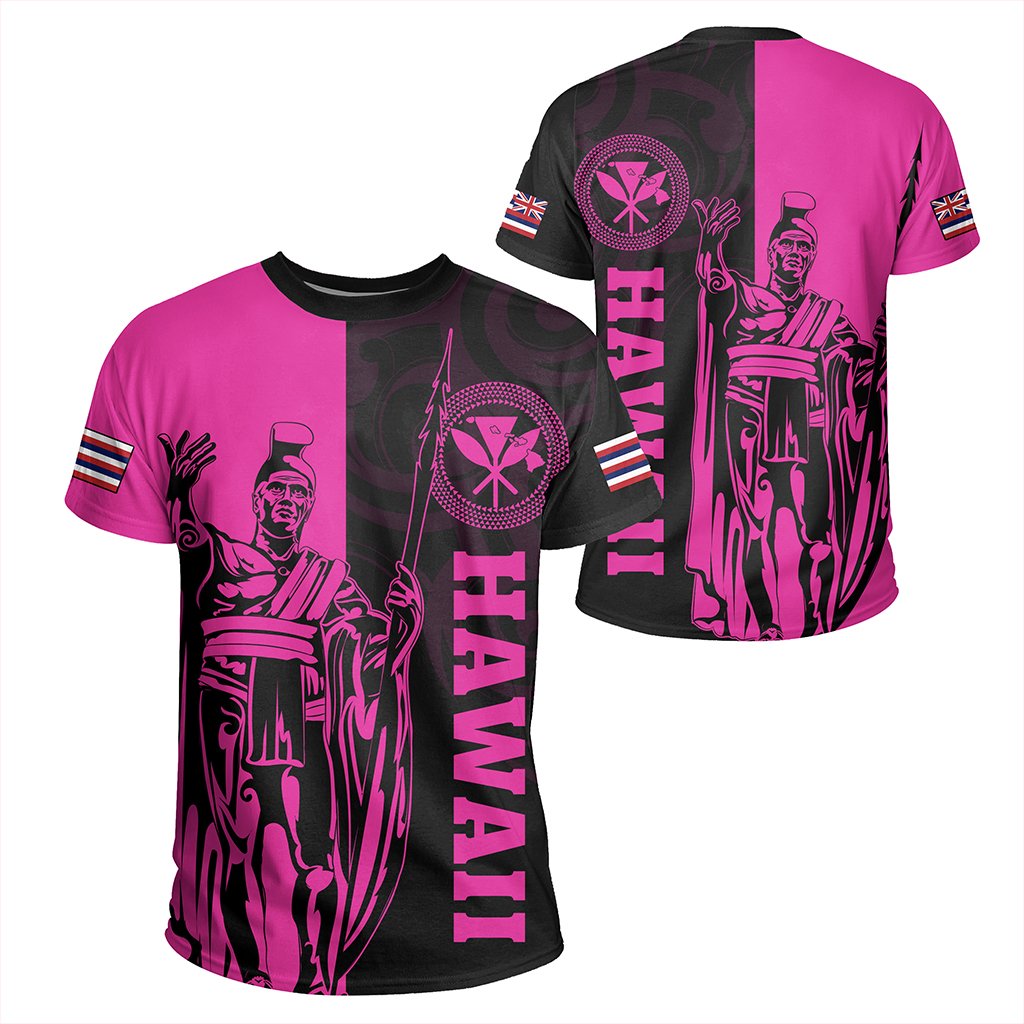 Hawaii King Polynesian T Shirt Lawla Style Pink Unisex Pink - Polynesian Pride