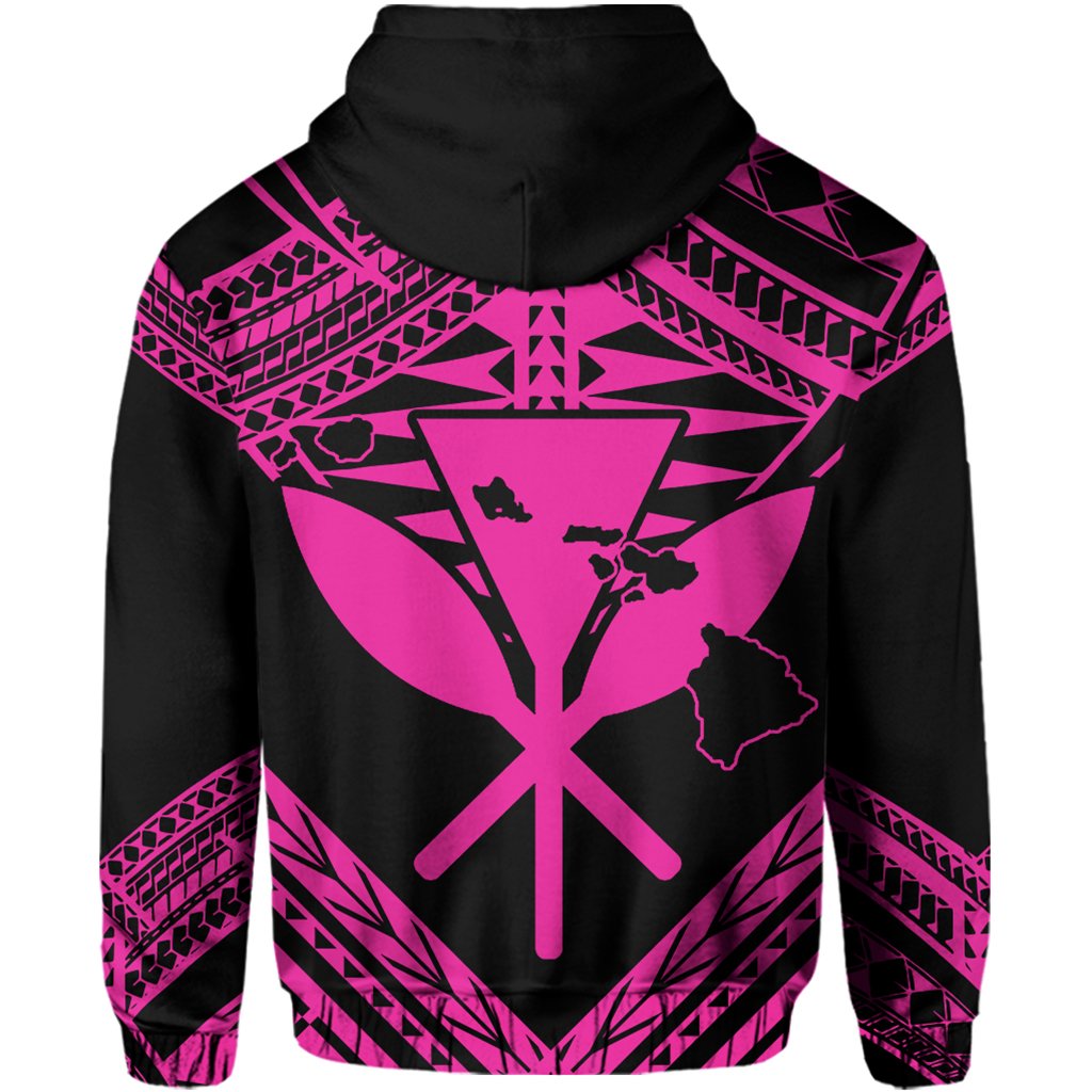 Hawaii Shark Polynesian Kanaka Pink Hoodie (Zip up) Candy Style - Polynesian Pride