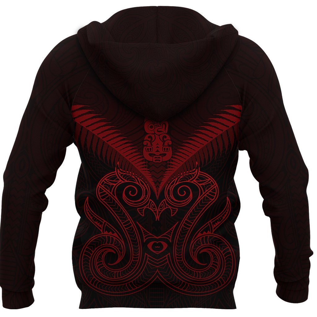 Maori Manaia New Zealand Hoodie Red - Polynesian Pride