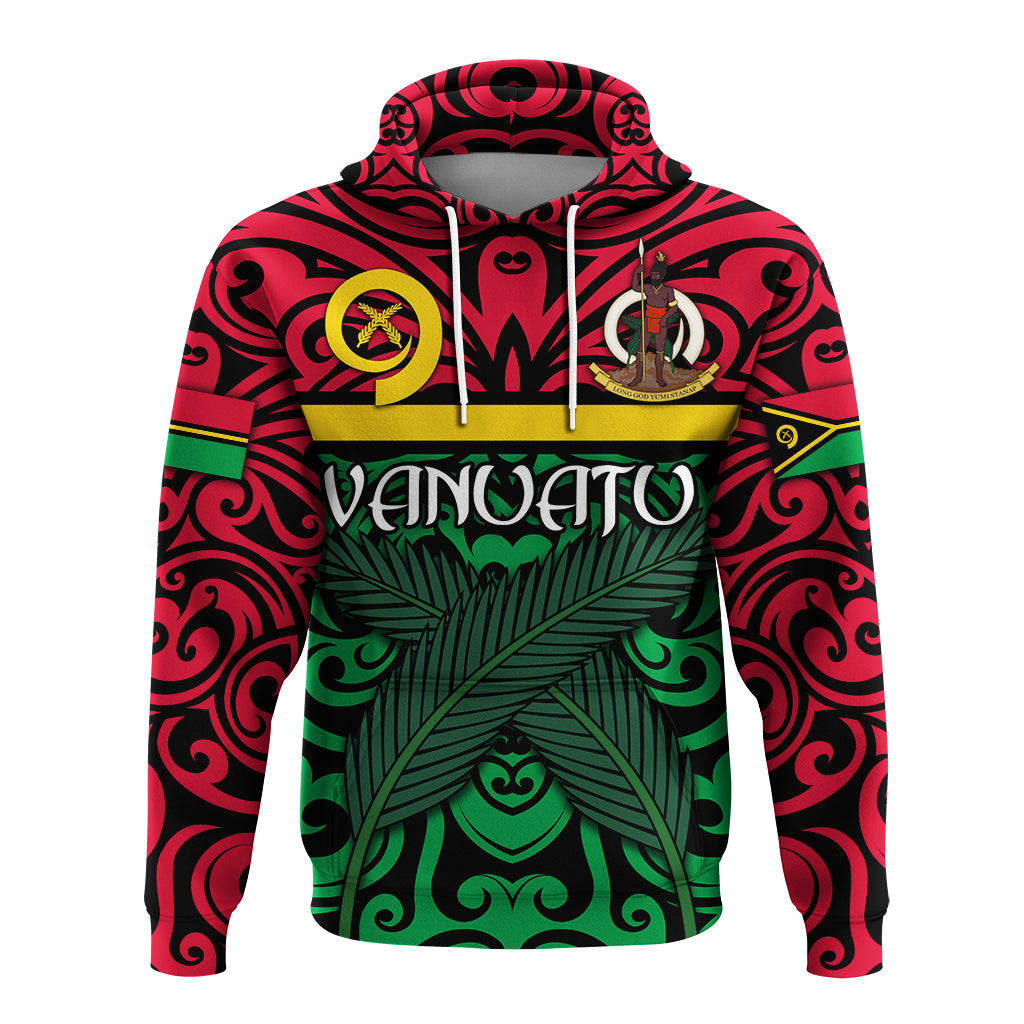 Custom Vanuatu Hoodie Melanesian Warrior Version 2 LT4 - Polynesian Pride