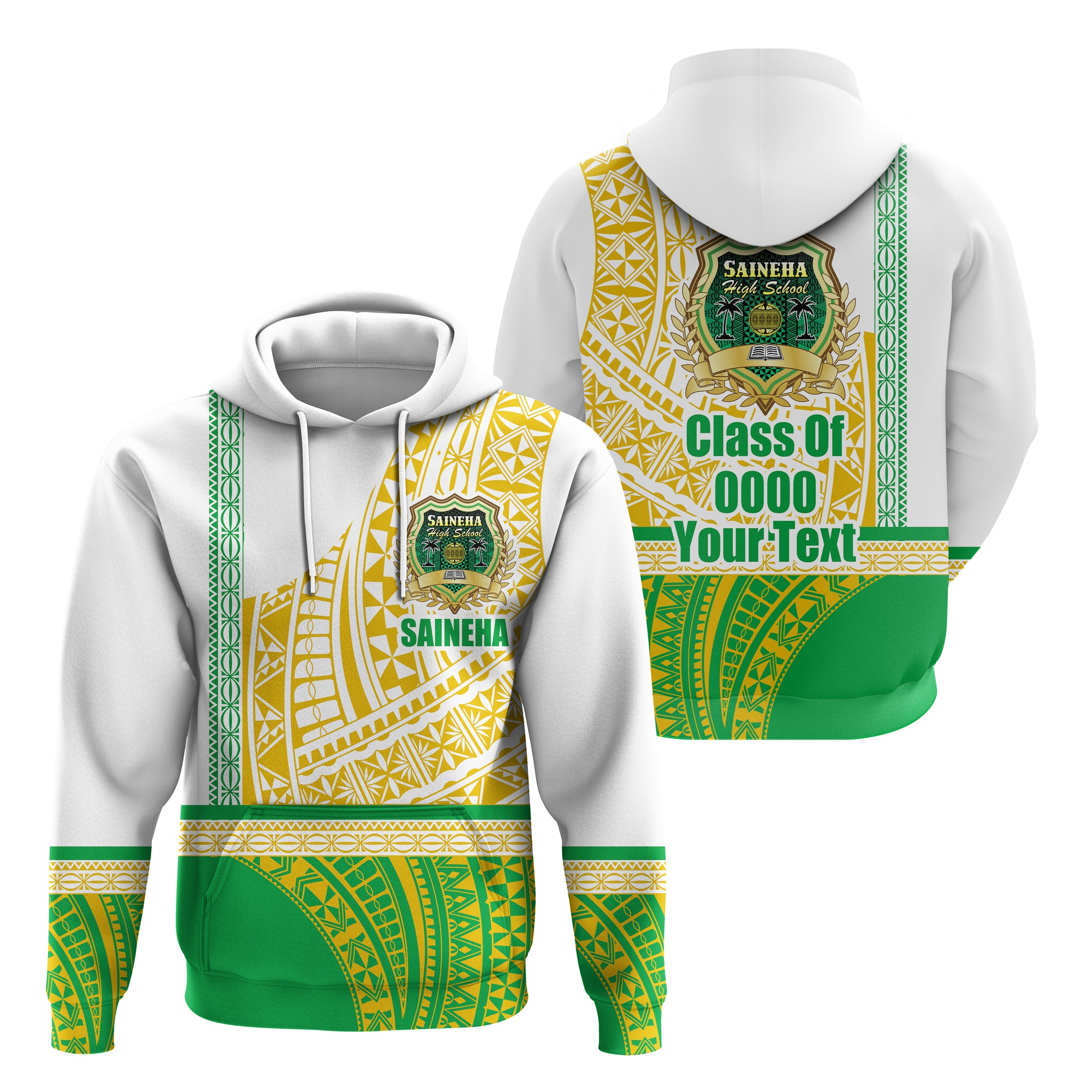 Custom Saineha Tonga Hoodie Old Style Special Class of LT16 Unisex Green - Polynesian Pride