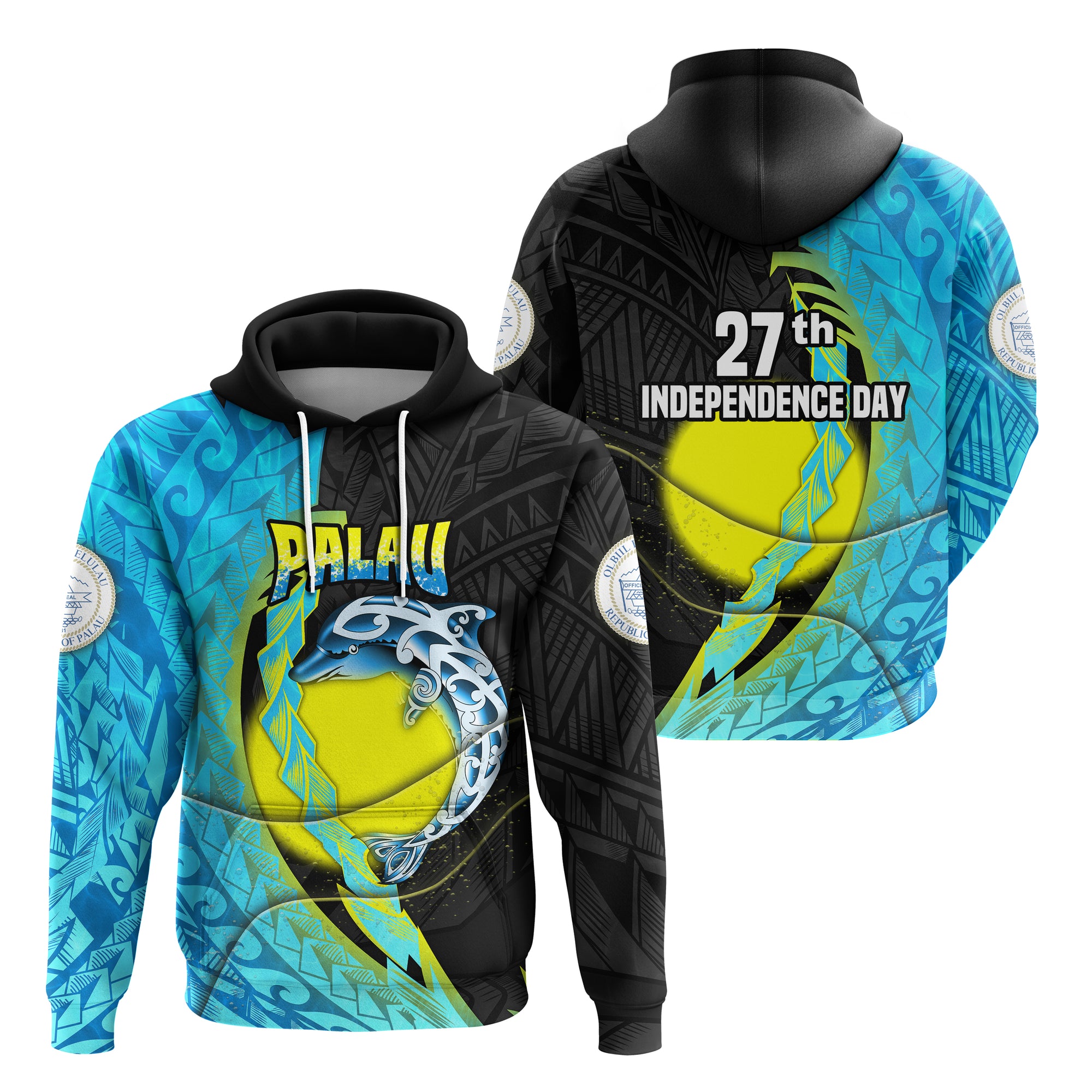 Palau Independence Day Hoodie Special Style LT16 Unisex Blue - Polynesian Pride