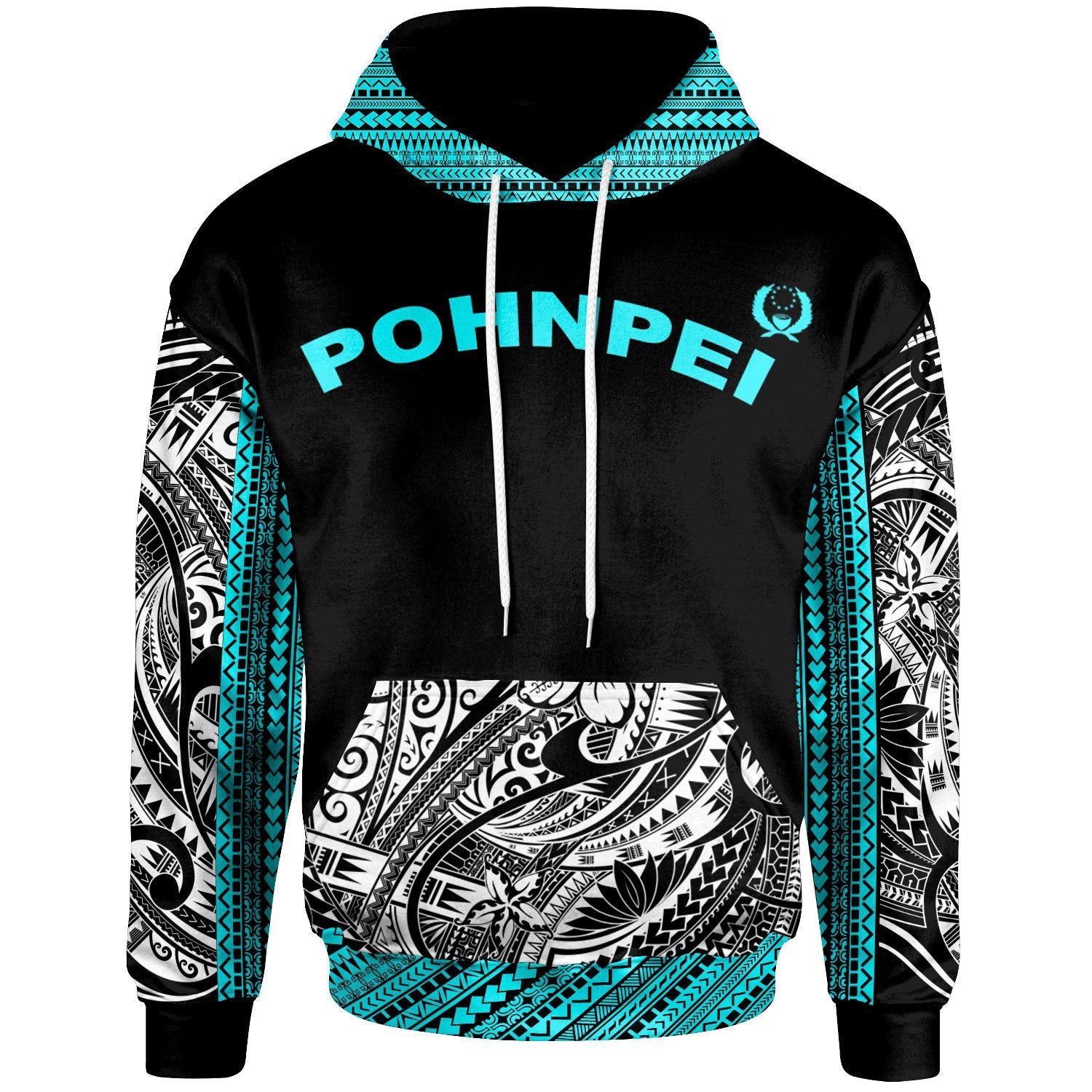 Pohnpei Hoodie Minimalist Style Unisex Black - Polynesian Pride